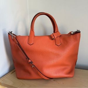 Reek Krakoff Tangerine Pebble Leather Satchel w/ Crossbody Strap and Zipper Lock